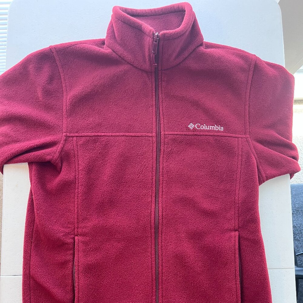 Columbia Men's Full Zip Fleece Jacket Red size Small